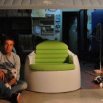 michele ceribelli with his SPHERE armchair